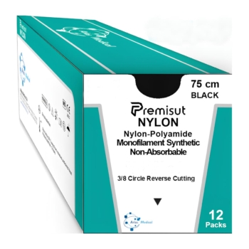 ΡΑΜΜΑ PREMISUT NYLON POLYAMIDE 2/0 75 ΕΚ. ΒΕΛ. 26 ΧΙΛ. 3/8 ΚΥΚΛΟΥ ΑΝΤΙΣΤΡΟΦΩΣ ΚΟΠΤΟΥΣΑ